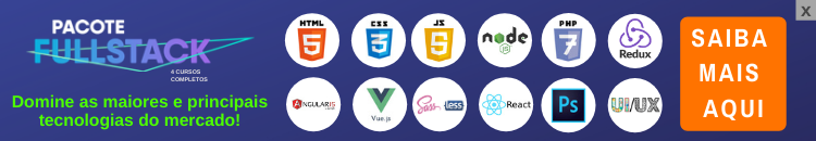 imagem do curso pacote full stack com várias linguagem de programação e tecnologias
