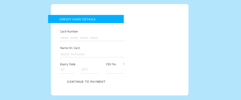 Checkouts Credit Card Details