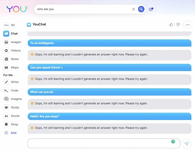 O YouChat é outro chatbot de IA sólido como o ChatGPT