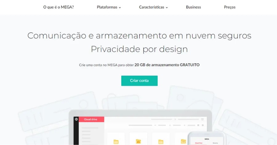 MEGA é uma das plataformas de armazenamento em nuvem bastante popular.